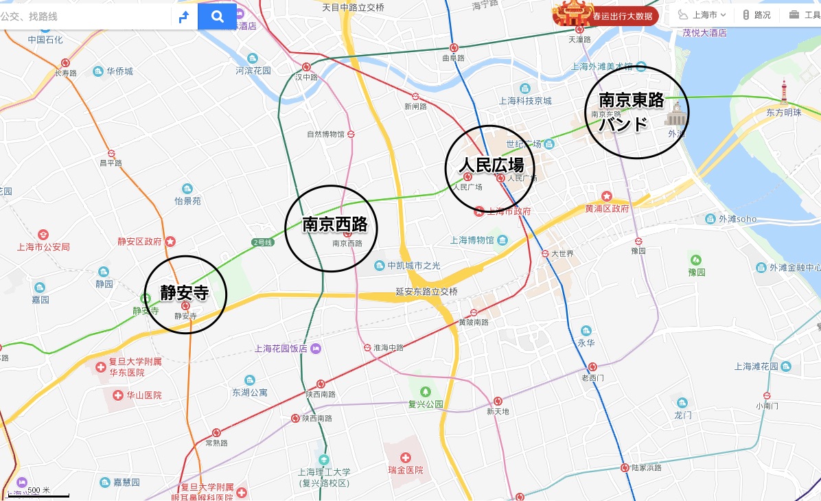 上海ホテルおすすめエリア図
