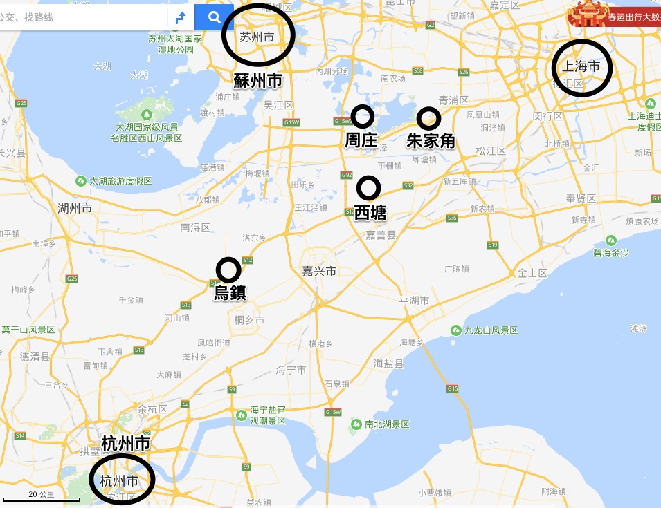 上海近郊観光地図